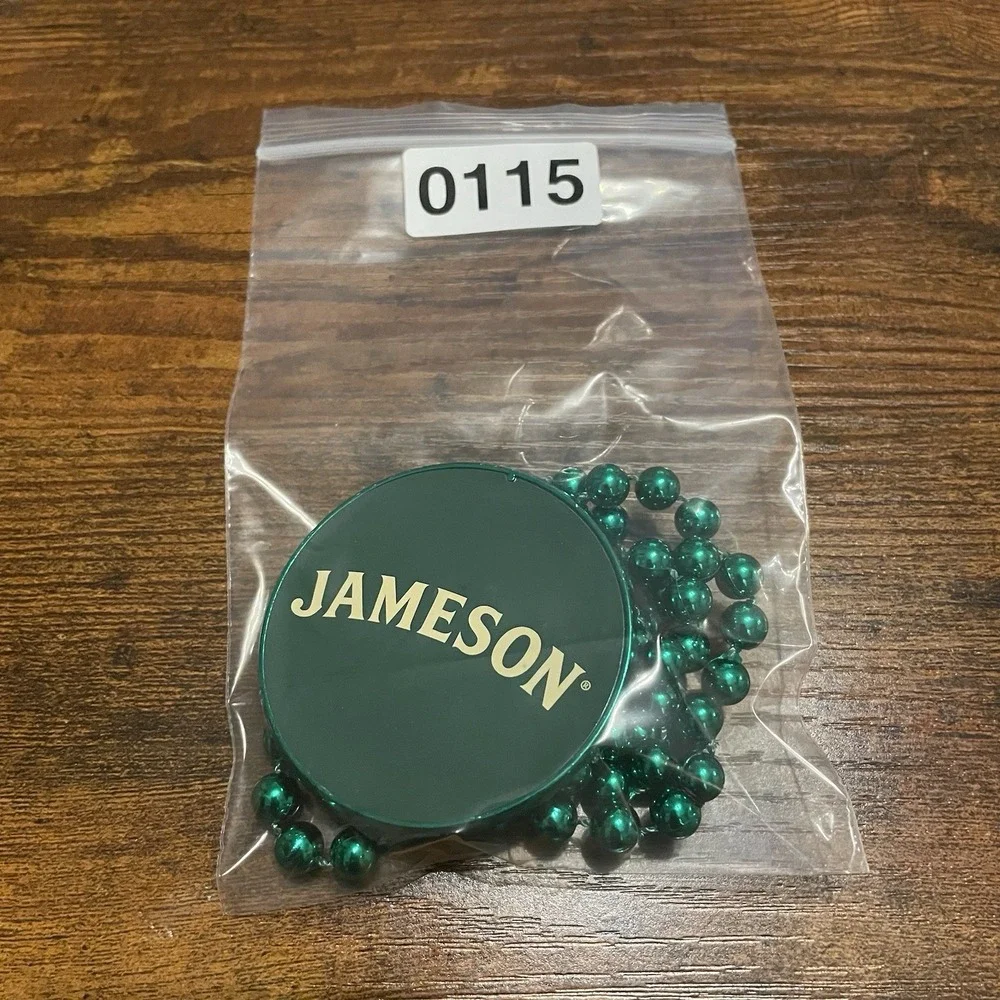 ✅ Jameson Irish Whiskey Party Beads Green St Patricks Day Necklace #️⃣0110-0115